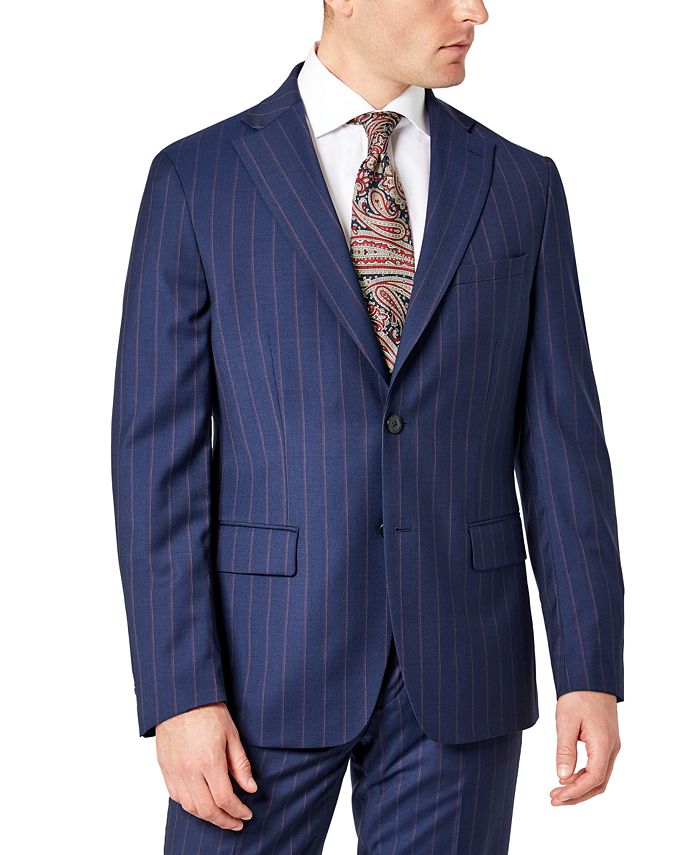 Tallia Men's SlimFit Berry Stripe Wool Suit Jacket Macy's