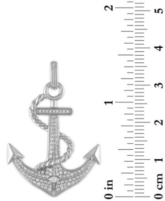 Cubic Zirconia Anchor Pendant in Sterling Silver, Created for Macy's