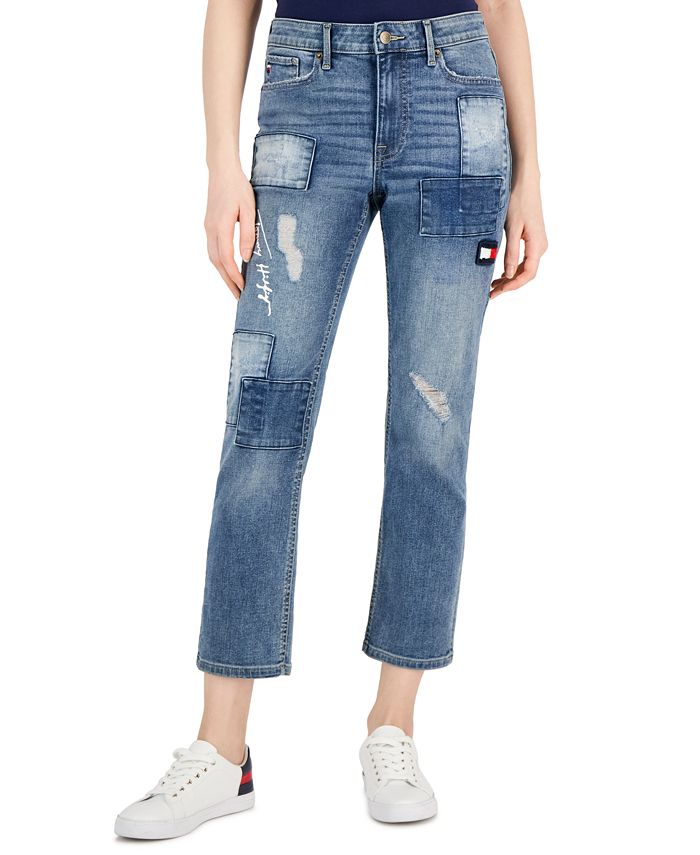 Tommy Hilfiger Women's Patchwork Tribeca Ankle Jeans - Macy's