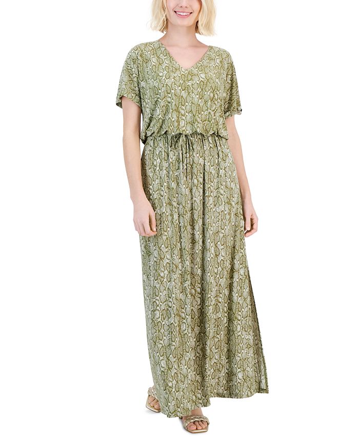 I.N.C. International Concepts Petite Side-Slit Drawstring-Waist Dress ...