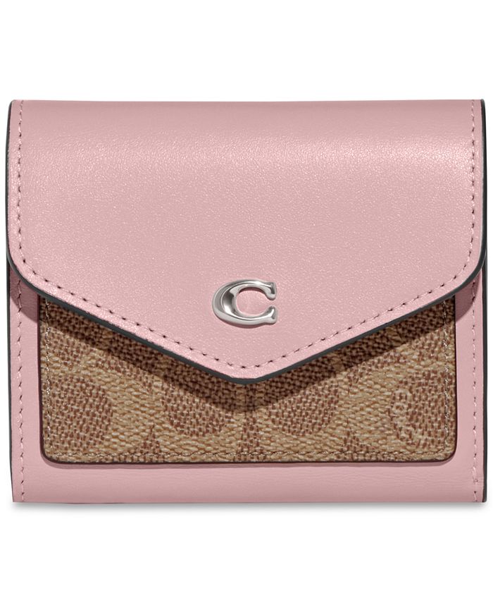 COACH Wyn Colorblock Signature Coated Canvas Small Wallet - Macy's