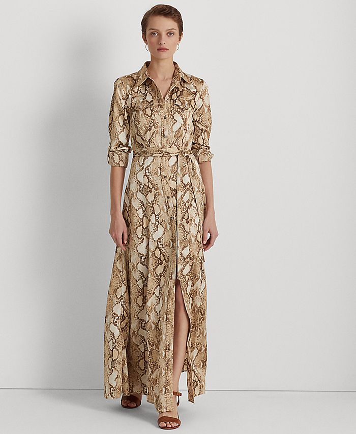 Lauren Ralph Lauren Women's Snakeskin-Print Charmeuse Gown & Reviews -  Dresses - Women - Macy's