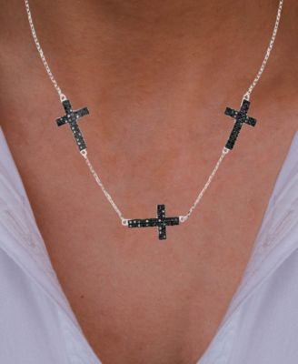 Spinel Crosses Necklace (1 1/3 ct. t.w.) in Sterling Silver