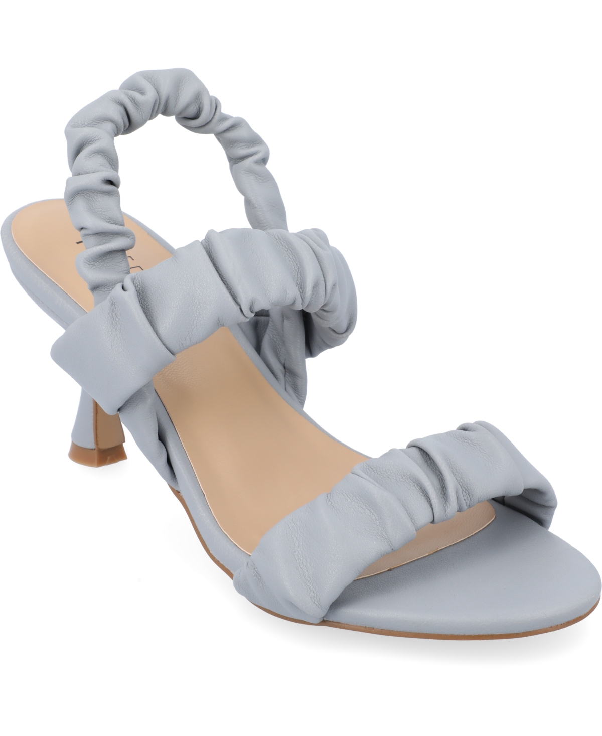 Shop Journee Collection Women's Amaree Ruched Strap Dress Sandals In Blue