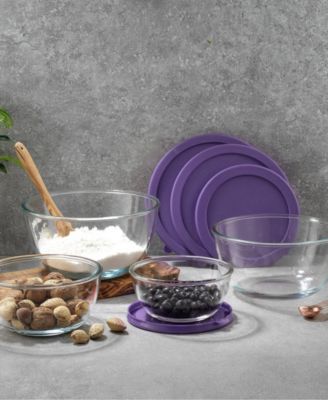 Joyful 4 Piece Glass Mixing Bowls with Lids Set