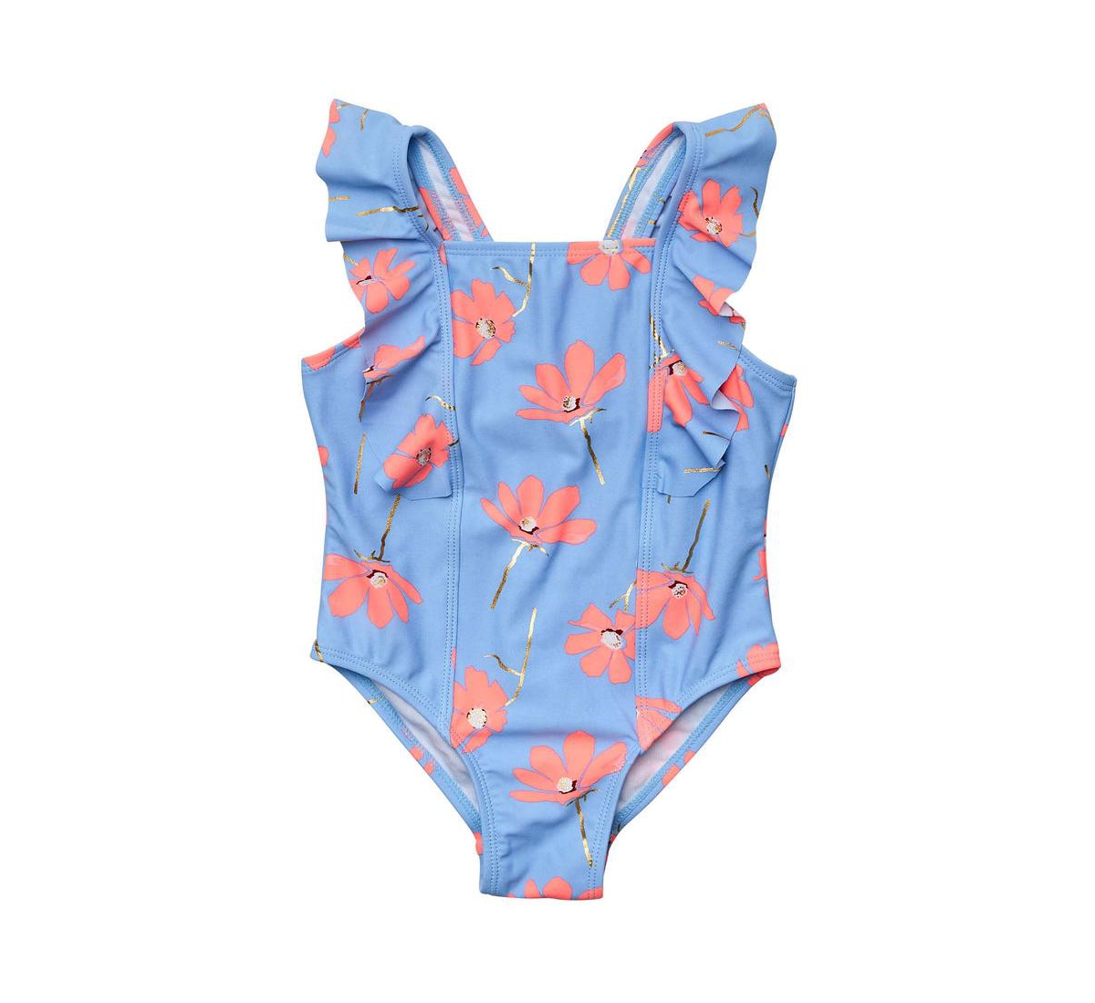 SNAPPER ROCK BABY GIRLS BEACH BLOOM RUFFLE SHOULDER SWIMSUIT