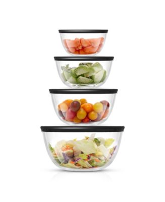 JoyJolt Joyful 4 Piece Glass Mixing Bowls with Lids Set - Macy's