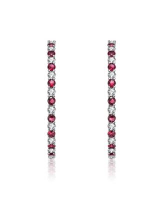 Big Hoop with Colored Cubic Zirconia Earrings