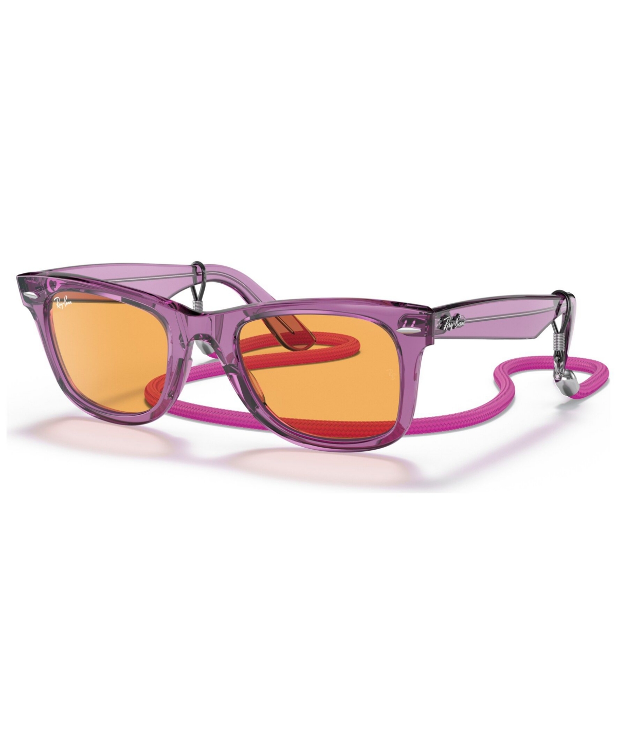 Ray Ban Rb2140 Wayfarer Sunglasses In Transparent Violet