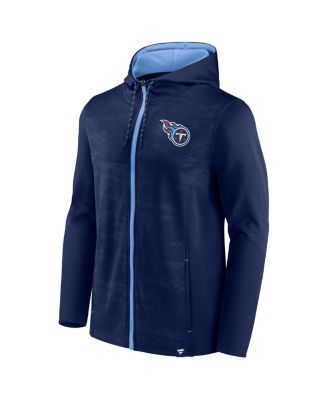 Men's Navy, Light Blue Tennessee Titans Ball Carrier Full-Zip Hoodie