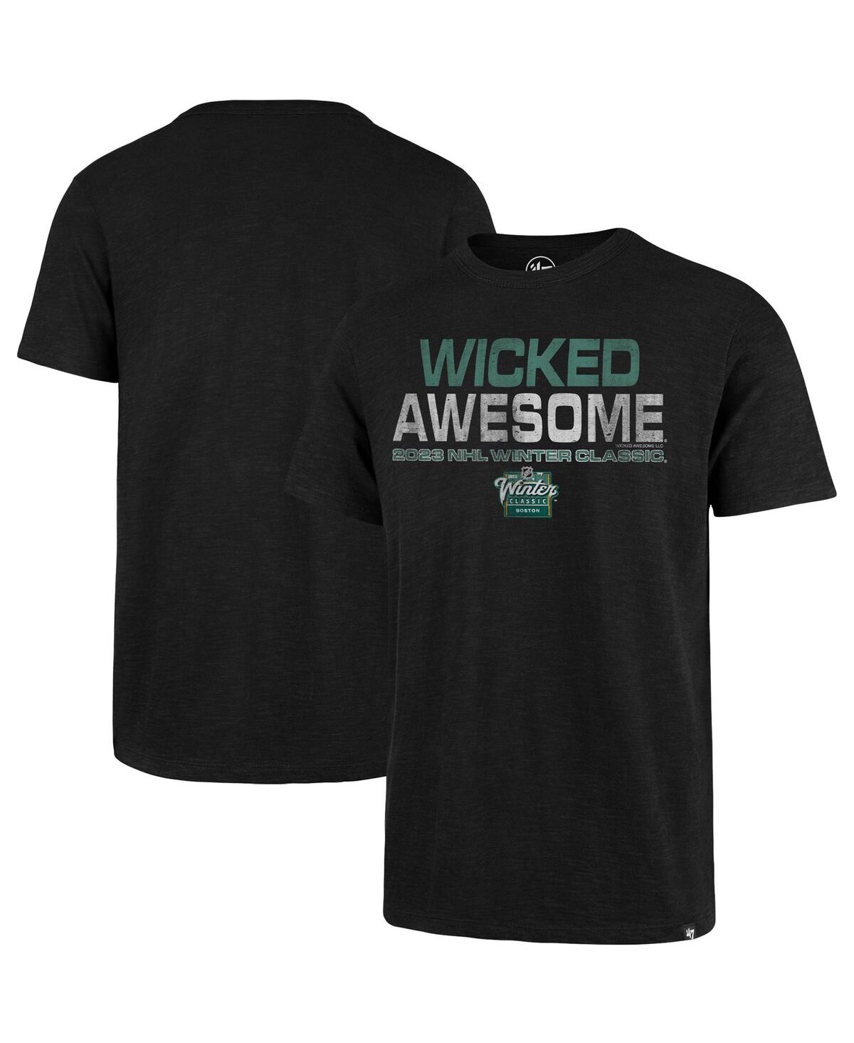 47 Brand Men's ' Black 2023 Nhl Winter Classic Wicked Awesome Scrum T-shirt