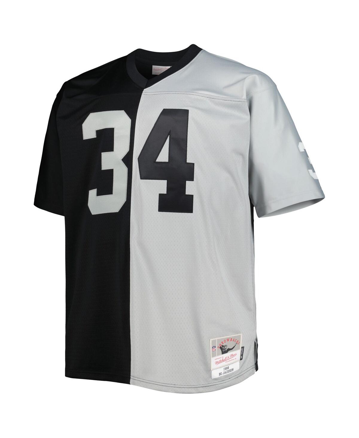 Men's Mitchell & Ness Bo Jackson Silver Las Vegas Raiders Big and Tall Split Legacy Retired Player Replica Jersey - Silver