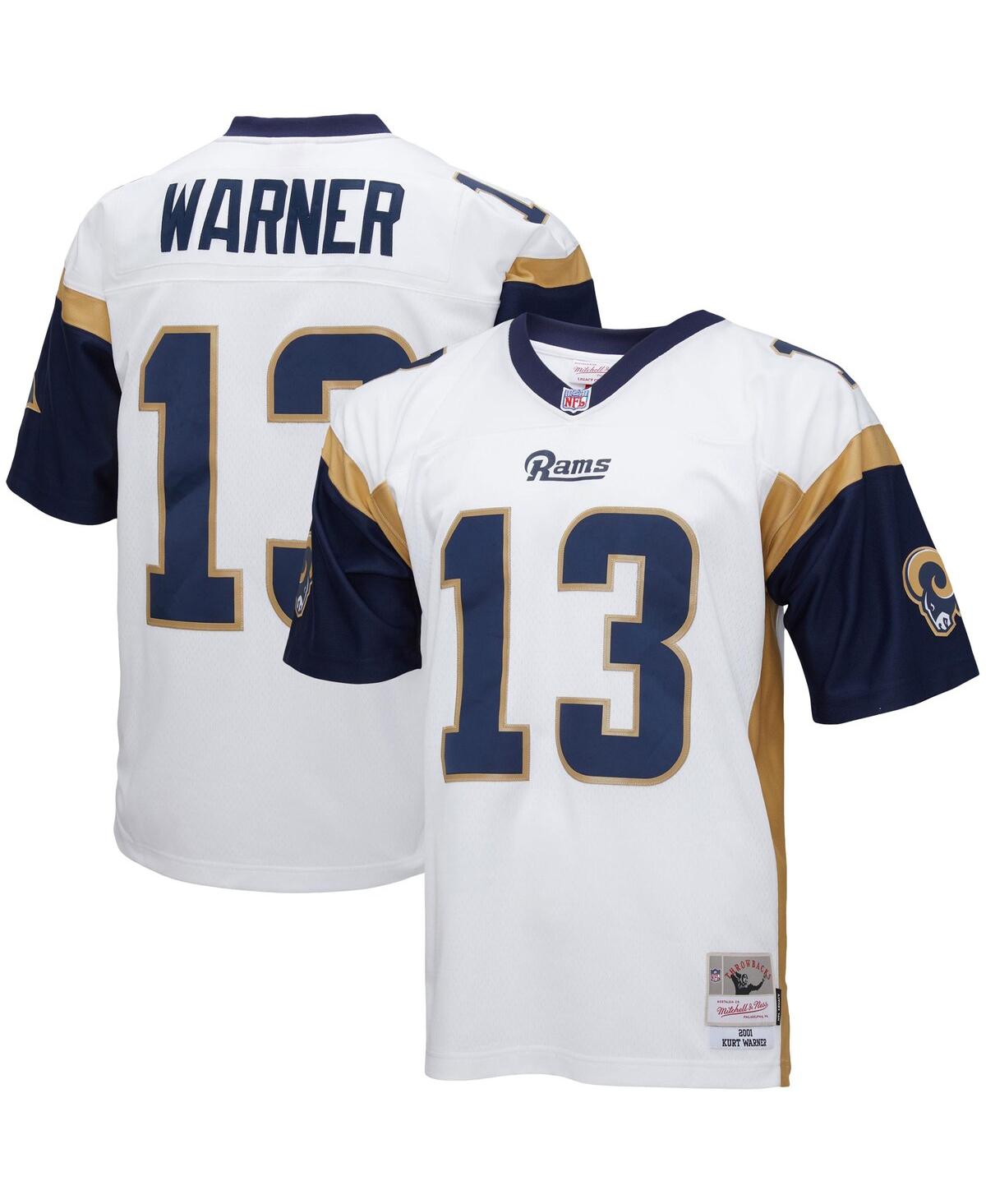 Men's Mitchell & Ness Kurt WarnerLos Angeles Rams Big and Tall 2001 Retired Player Replica Jersey - White