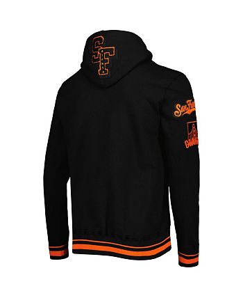 Orange hoodie on sale with black writing