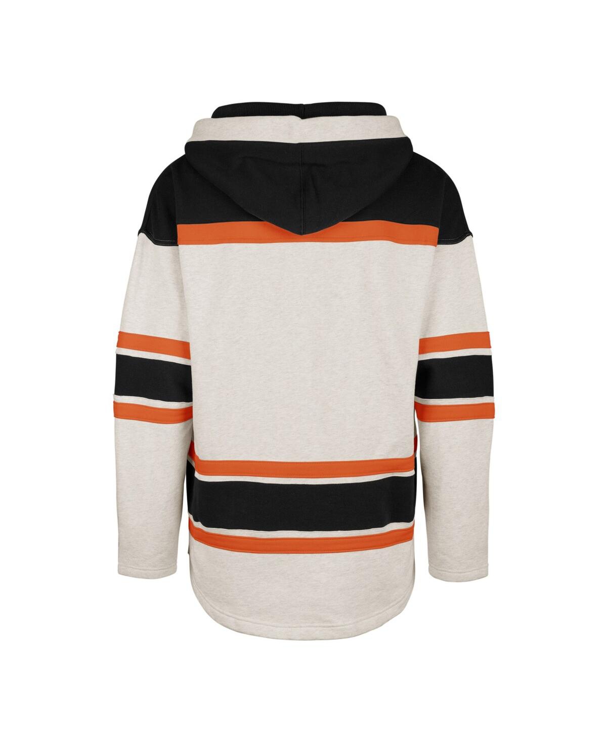 Men's '47 BrandPhiladelphia Flyers Rockaway Lace-Up Pullover Hoodie - Oatmeal