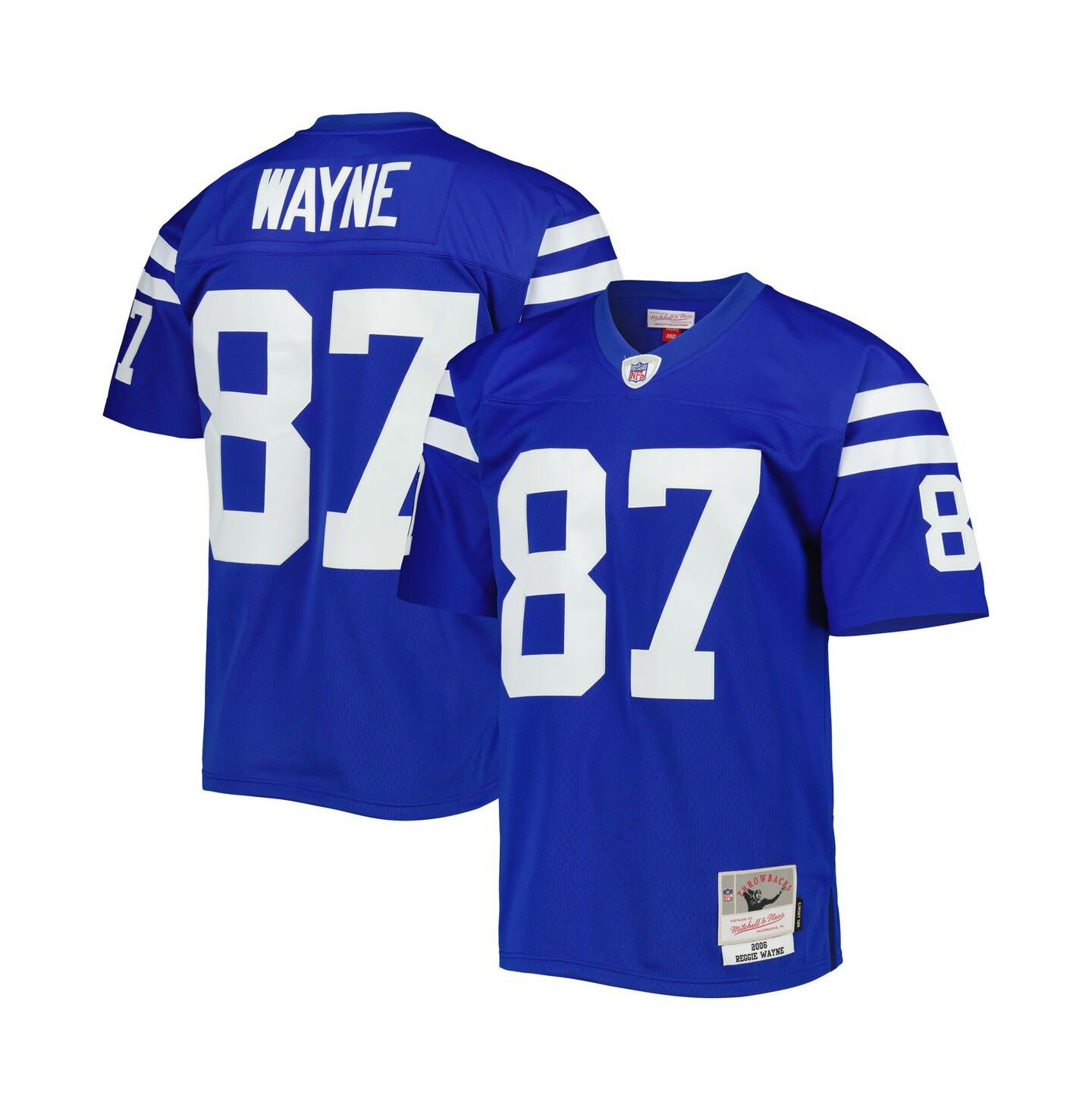 Мужской топ Mitchell & Ness Reggie Wayne Royal Indianapolis Colts 2006 Legacy Replica Jersey — фото 4