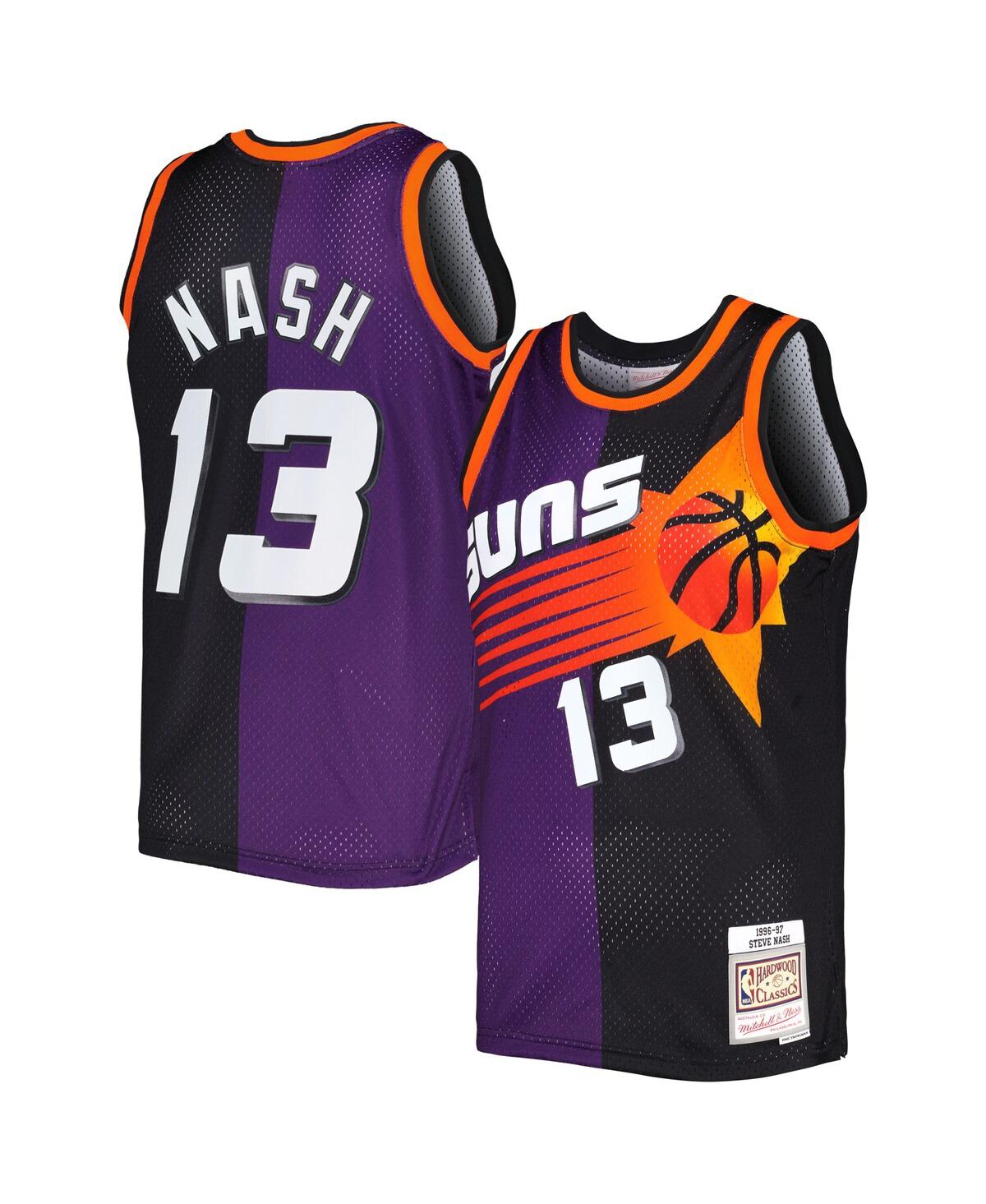 Men's Mitchell & Ness Steve Nash Black Phoenix Suns Hardwood Classics 1996-97 Split Swingman Jersey - Black