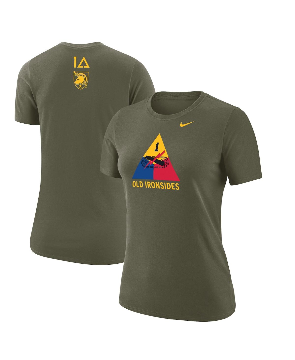 NIKE WOMEN'S NIKE OLIVE ARMY BLACK KNIGHTS 1ST ARMORED DIVISION OLD IRONSIDES OPERATION TORCH T-SHIRT 
