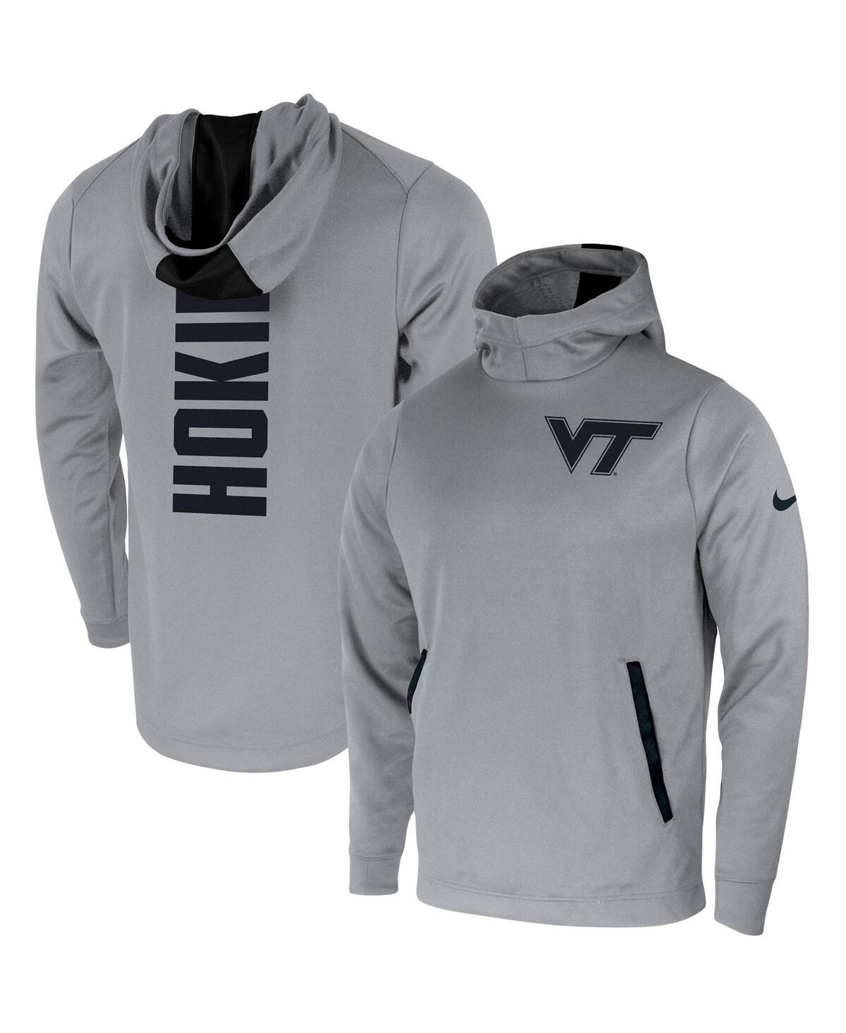 Shop Nike Men's  Gray Virginia Tech Hokies 2-hit Performance Pullover Hoodie