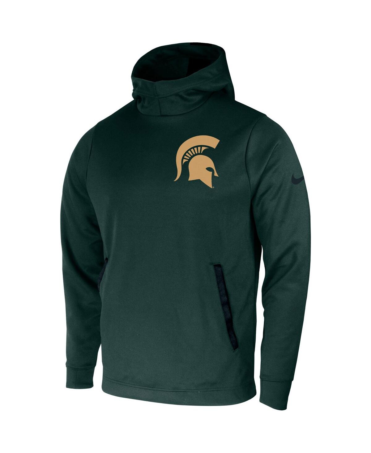 Shop Nike Men's  Green Michigan State Spartans 2-hit Performance Pullover Hoodie