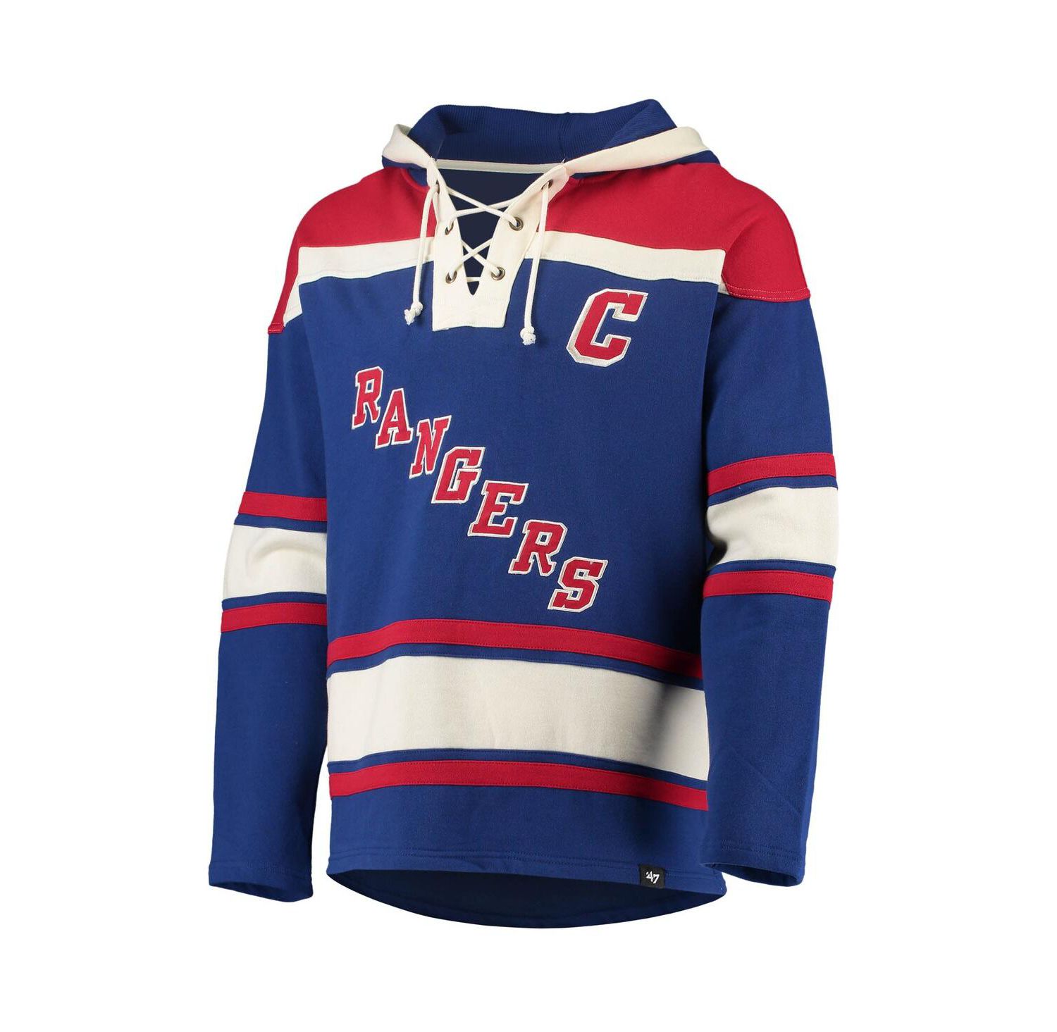 Men's Mark Messier Blue New York Rangers Retired Player Name and Number Lacer Pullover Hoodie