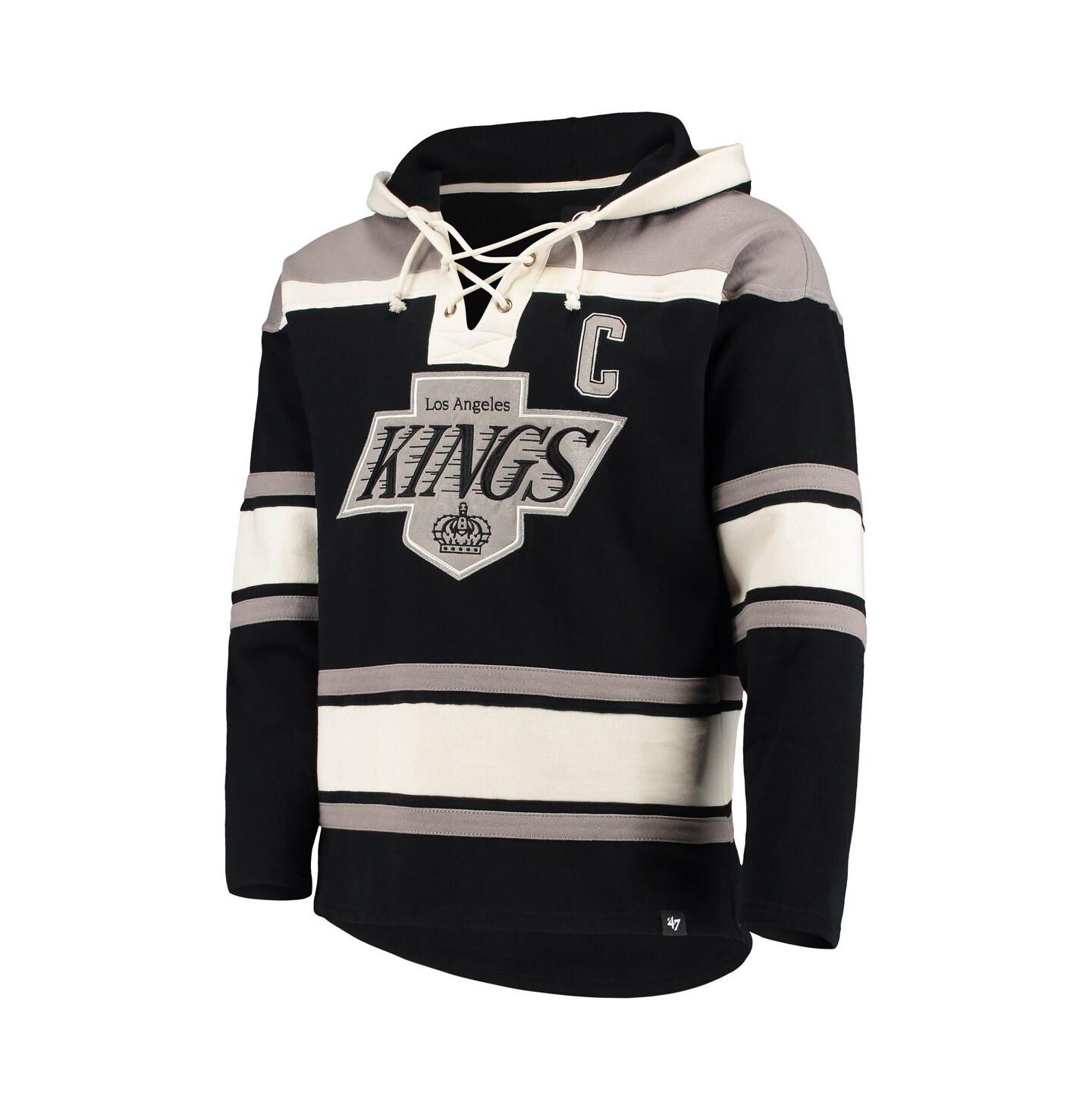 Мужское худи '47 Brand Wayne Gretzky Black Los Angeles Kings Retired Player Name and Number Lacer Pullover — фото 4