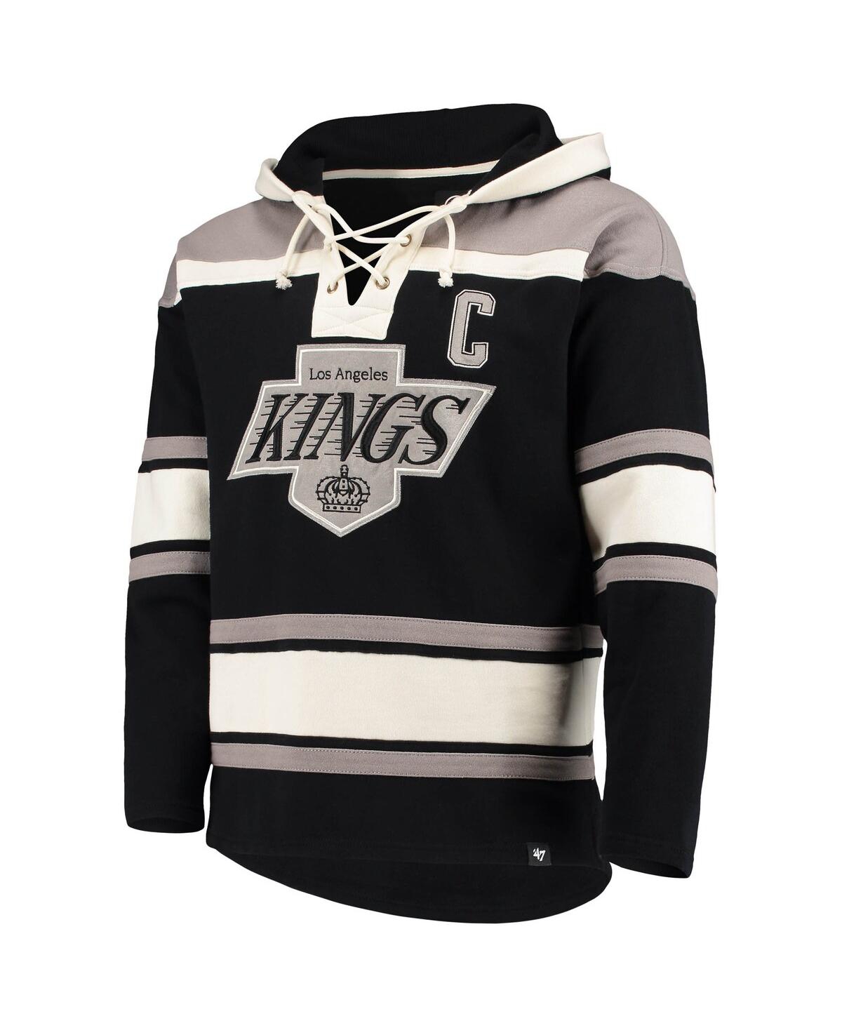 47 Brand Men's ' Wayne Gretzky Black Los Angeles Kings Retired Player Name And Number Lacer Pullover In Black