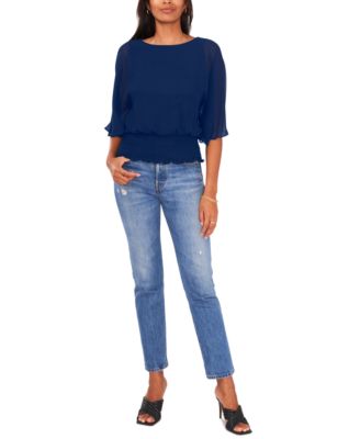 Women's Smocked-Waist Top