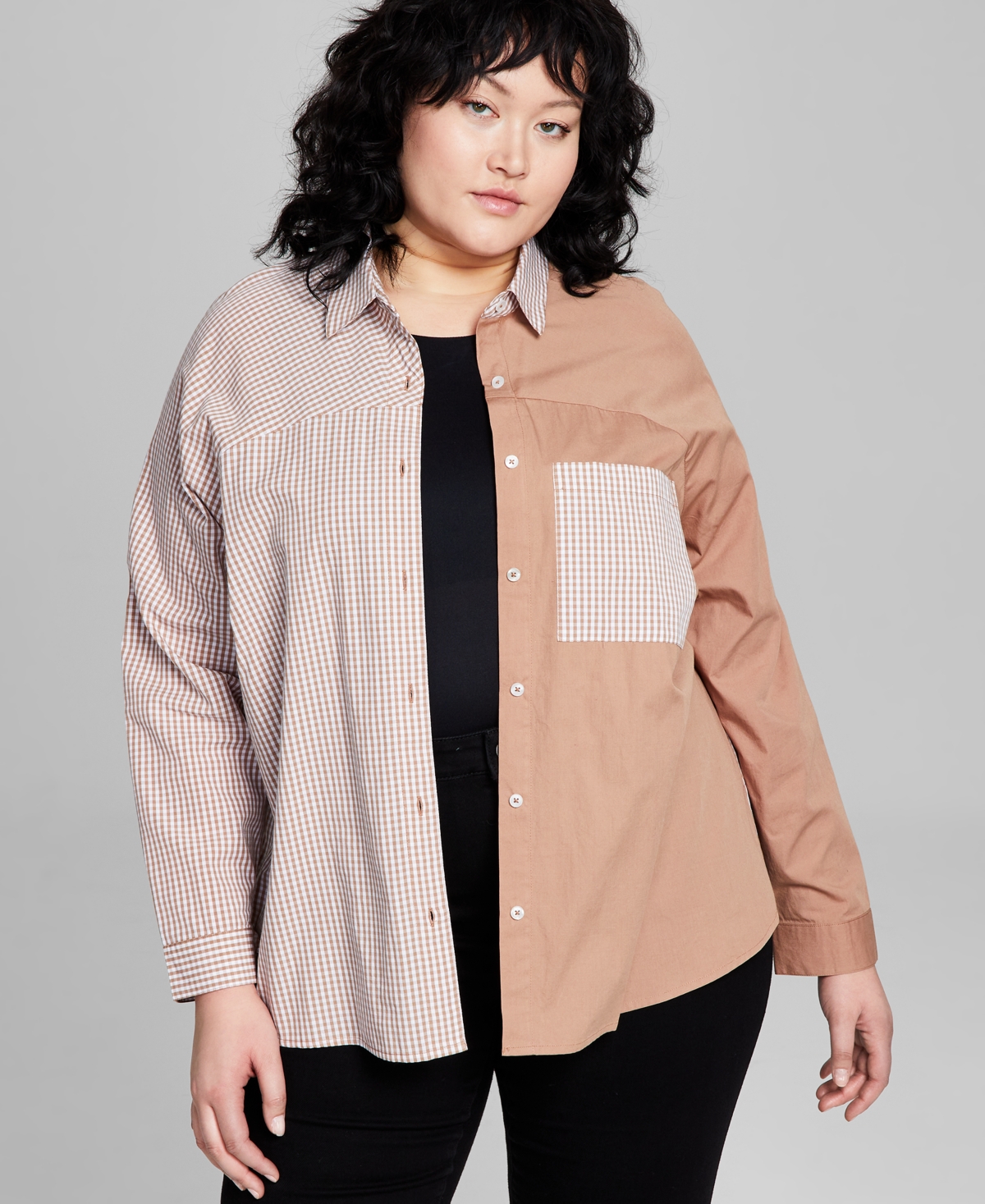 And Now This Trendy Plus Size Cotton Oversized Shirt