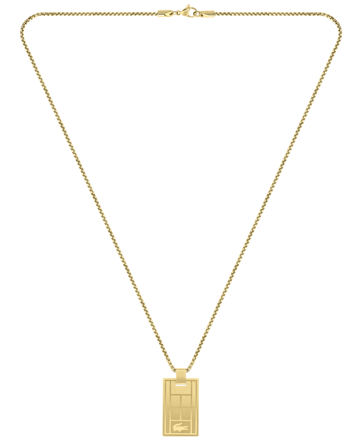 Lacoste Men's Tag Necklace In Gold