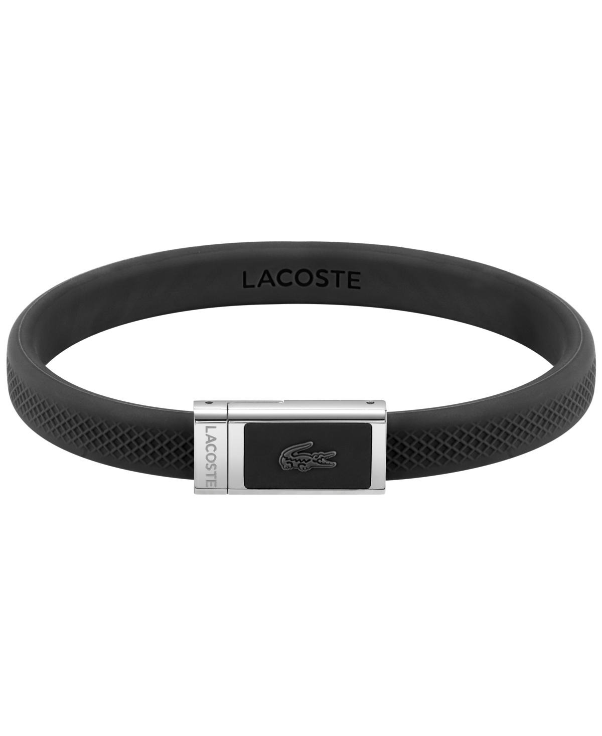Lacoste Men's Silicone Bracelet In Black