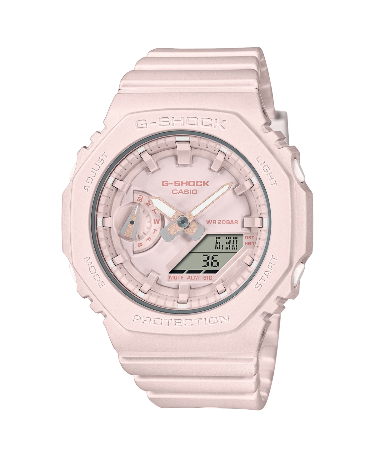 Women's Digital Quartz Monotone Pink Resin Analog Watch 42.9mm, GMAS2100BA4A - Pink