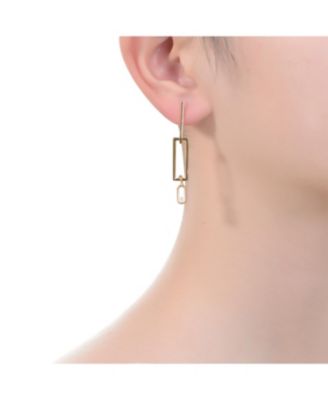 14K Gold Plated with Colored Cubic Zirconia Drop Earrings