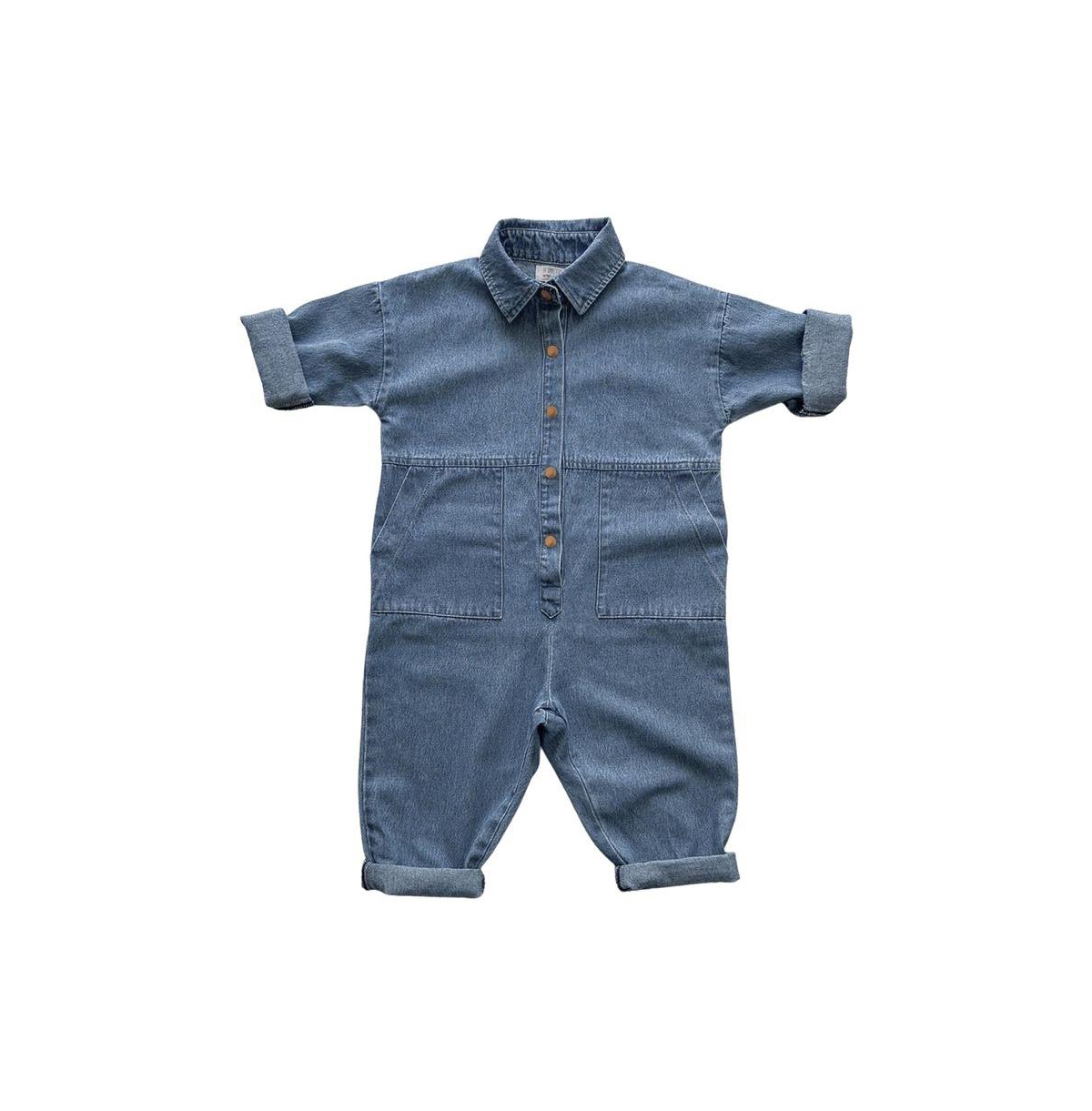 THE SIMPLE FOLK BABY BOY AND BABY GIRL COTTON DENIM BOILER SUIT