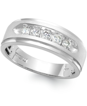 image of Men-s Five-Stone Diamond Ring in 10k White Gold (1 ct. t.w.)