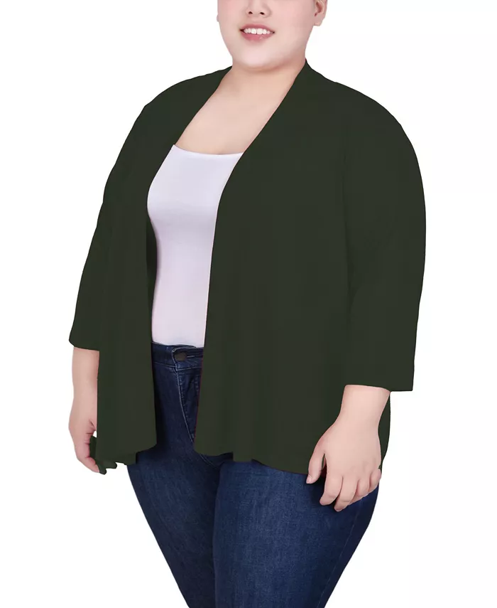 Plus Size Draped Open-Front Cardigan Sweater - thumbnail 8