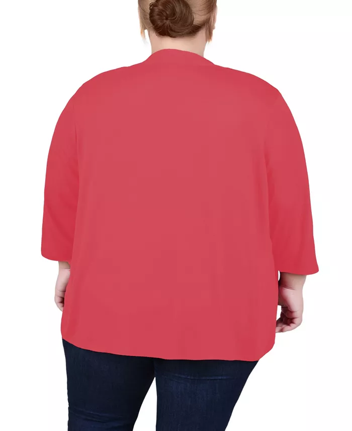 Plus Size Draped Open-Front Cardigan Sweater - thumbnail 5