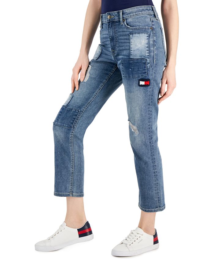 Tommy Hilfiger Women's Patchwork Tribeca Ankle Jeans - Macy's
