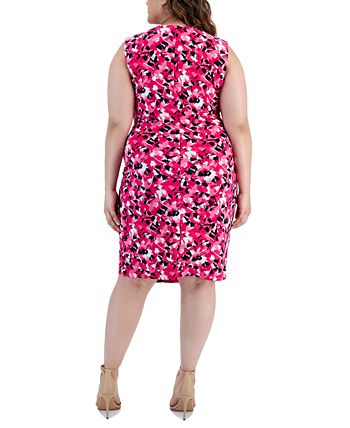 Kasper Plus Size Floral-Print V-Neck Wrap-Style Dress - Macy's