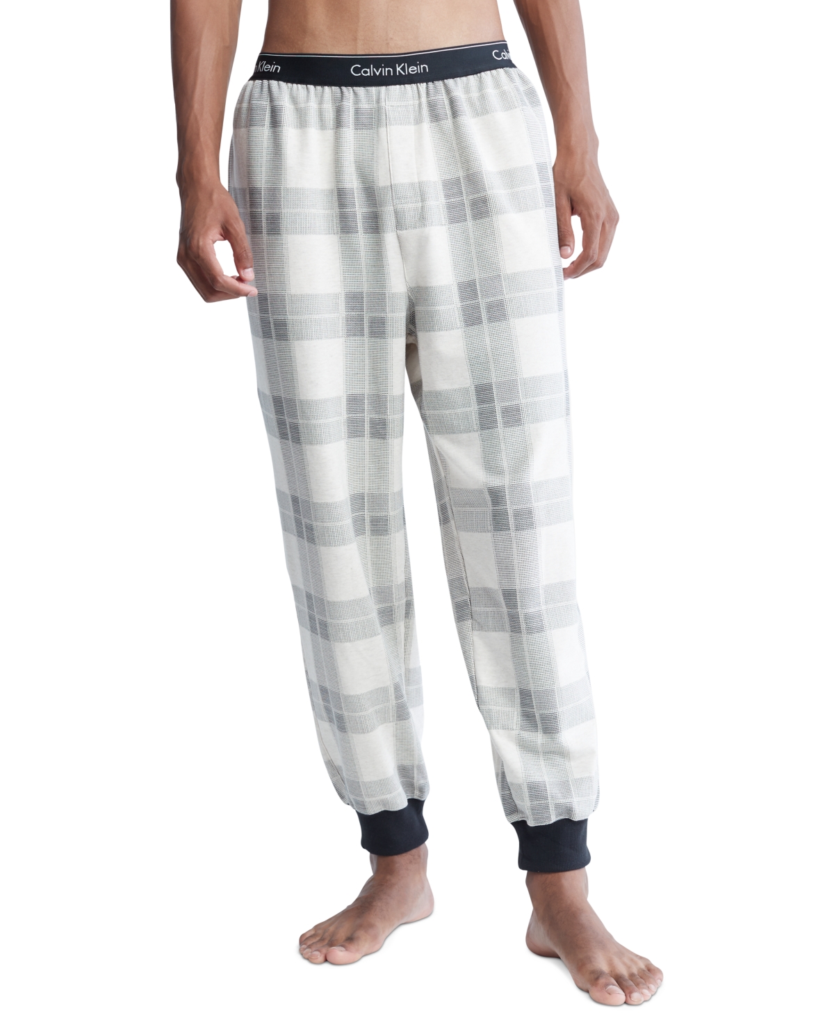 Calvin Klein Modern Holiday Textured Plaid Classic Fit Pajama Joggers In  White Plaid | ModeSens
