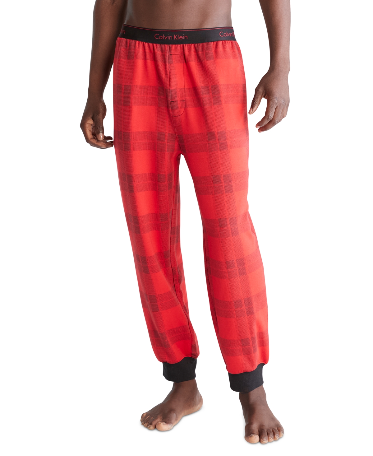 Calvin Klein Modern Holiday Textured Plaid Classic Fit Pajama Joggers In  Red Plaid | ModeSens