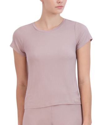 Steve Madden - Women's Ribbed Short-Sleeve Baby Tee