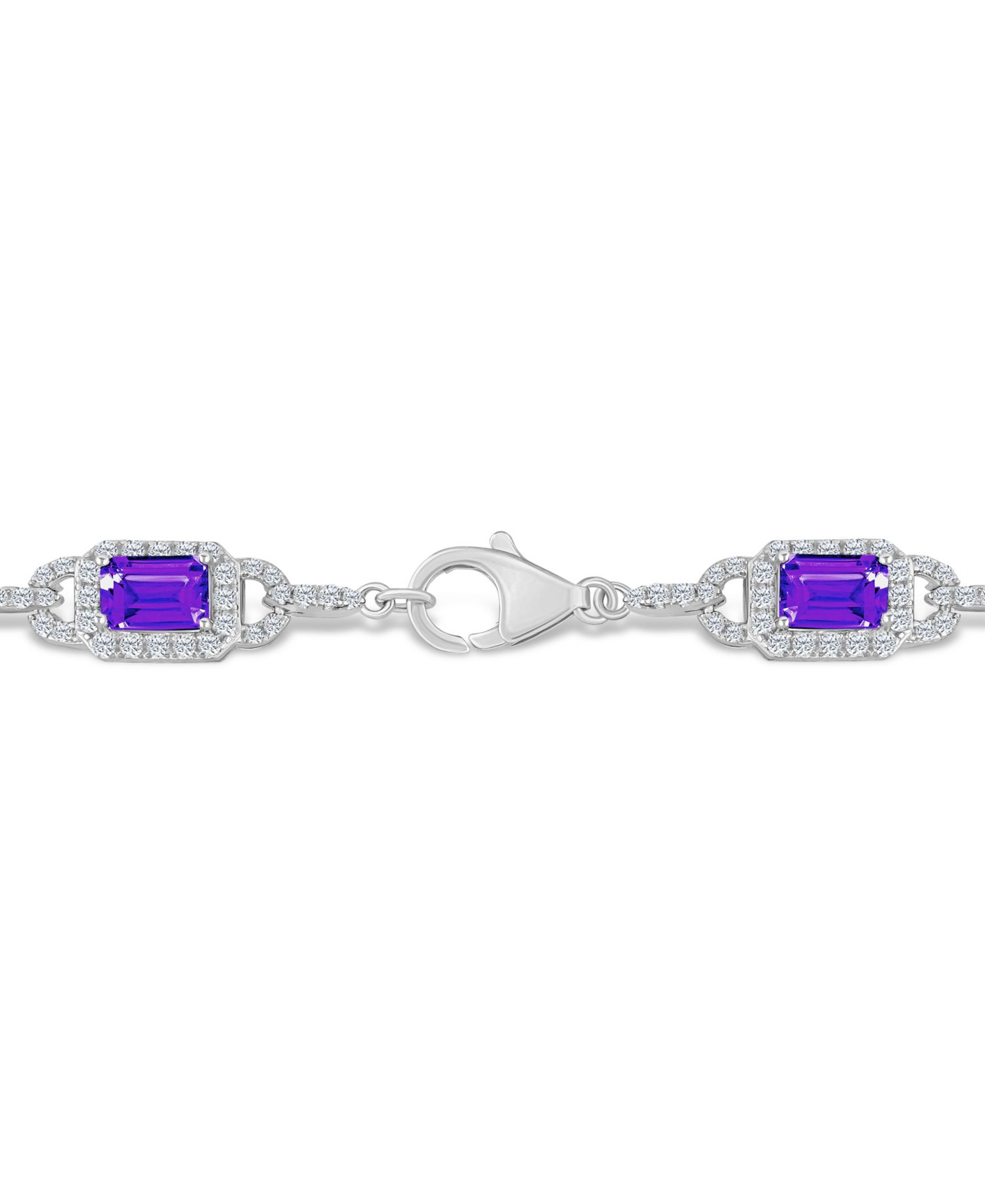 Amethyst and White Topaz Bracelet (5-1/2 ct. t.w and 5/8 ct. t.w) in Sterling Silver
