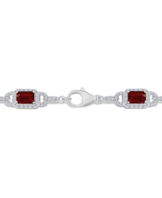 Garnet and White Topaz Bracelet (7-3/4 ct. t.w and 5/8 ct. t.w) in Sterling Silver