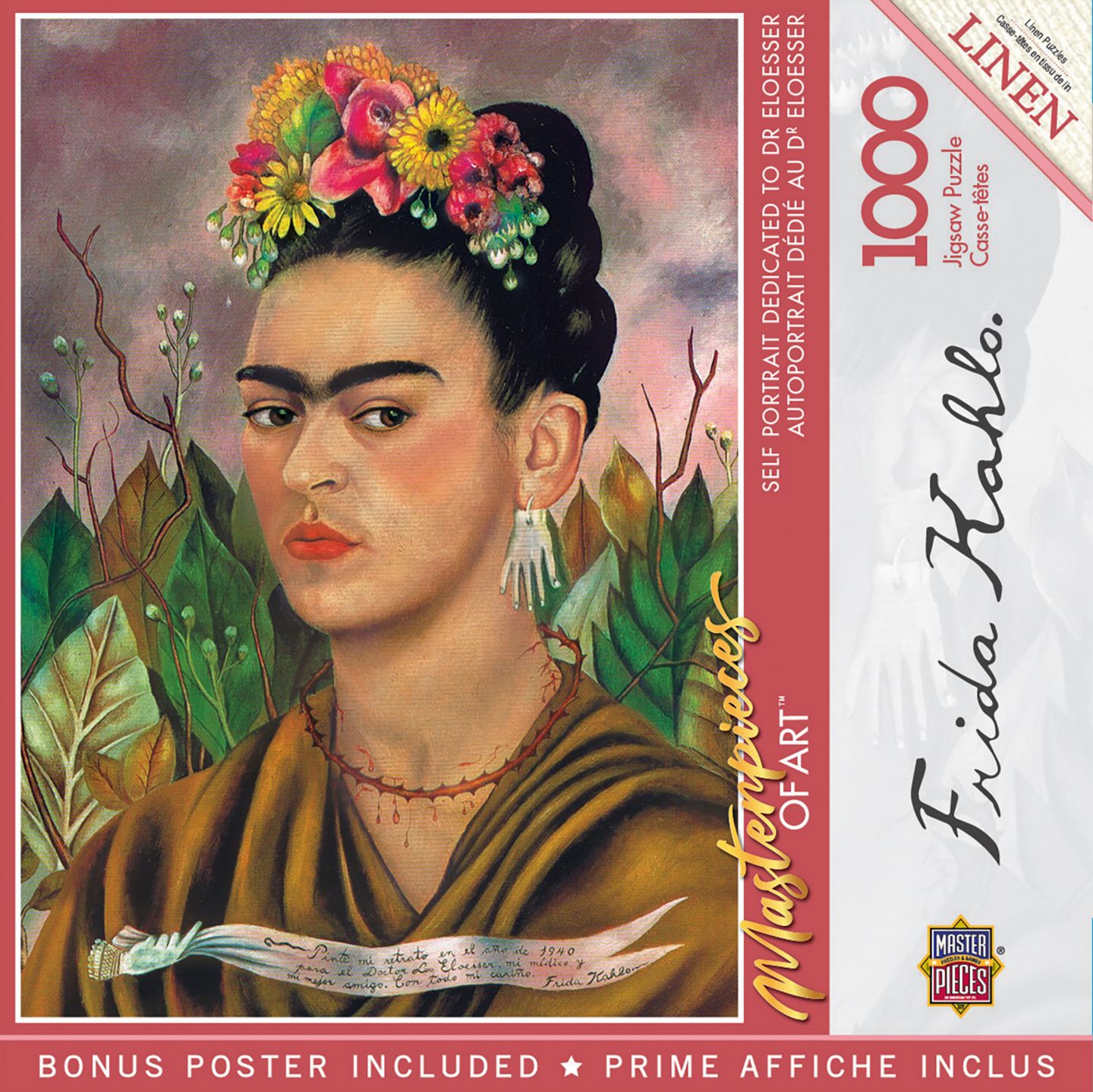 Детский пазл MasterPieces Puzzles Frida Kahlo Self Portrait 1000 Piece Jigsaw Puzzle, Ages 14+, цвет: Разноцветный — фото 1
