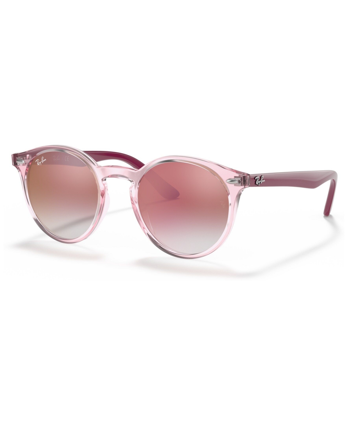 Ray-ban Jr . Kids Sunglasses, Rj9064 (ages 7-10) In Trasparent Pink,red Mirror Red