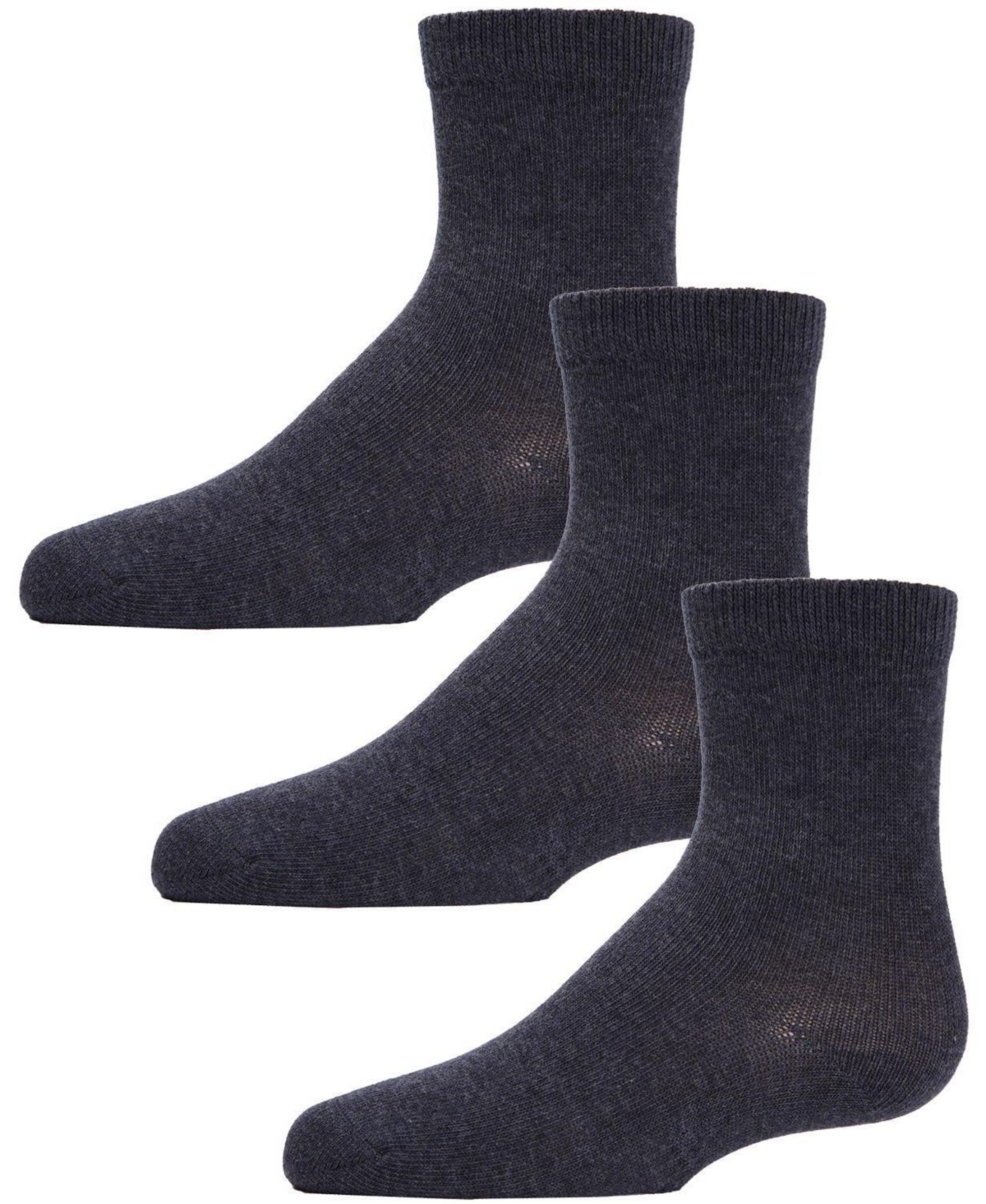 MeMoi Girls 3 Pairs Unisex Cotton Blend Quarter Socks