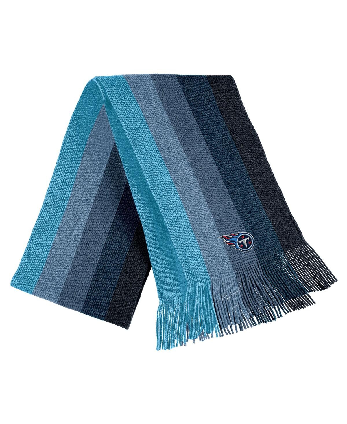 Shop Wear By Erin Andrews Women's  Light Blue Tennessee Titans Ombre Pom Knit Hat And Scarf Set