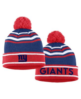Women's Royal New York Giants Colorblock Cuffed Knit Hat with Pom and Scarf Set
