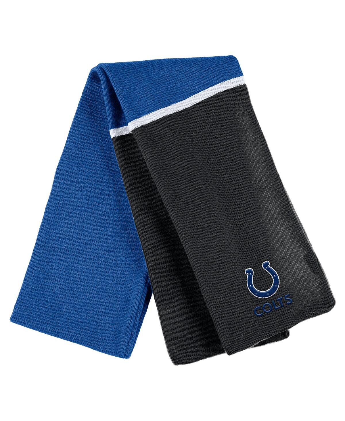 Shop Wear By Erin Andrews Women's  Royal Indianapolis Colts Colorblock Cuffed Knit Hat With Pom And Scarf